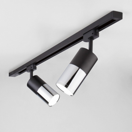 Трековый светодиодный светильник для однофазного шинопровода Avantag Черный матовый/хром 6W 4200K LTB27 Elektrostandard Avantag a040961