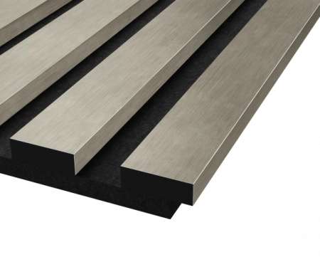 Комплект акуст.панелей, черный войлок, 600х300х19мм, рейки ЭКОПОЛИМЕР, платина матовая/2шт