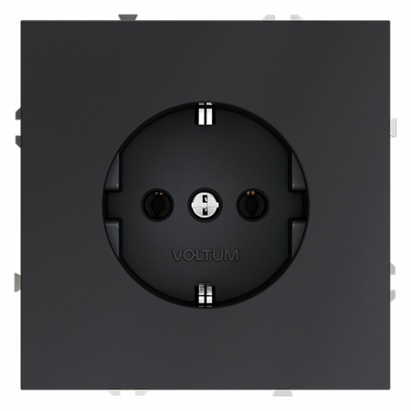 Розетка встраиваемая VOLTUM S70 с заземлением 16А, (графит)