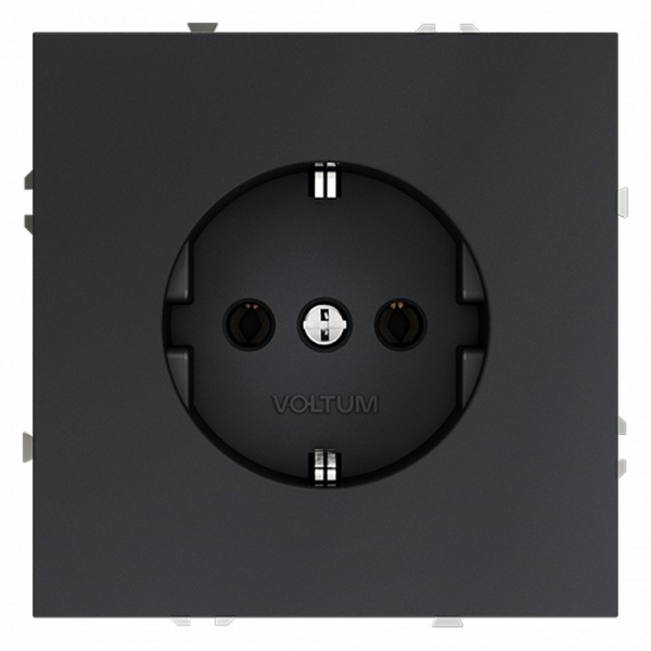 Розетка встраиваемая VOLTUM S70 с заземлением 16А, (графит)