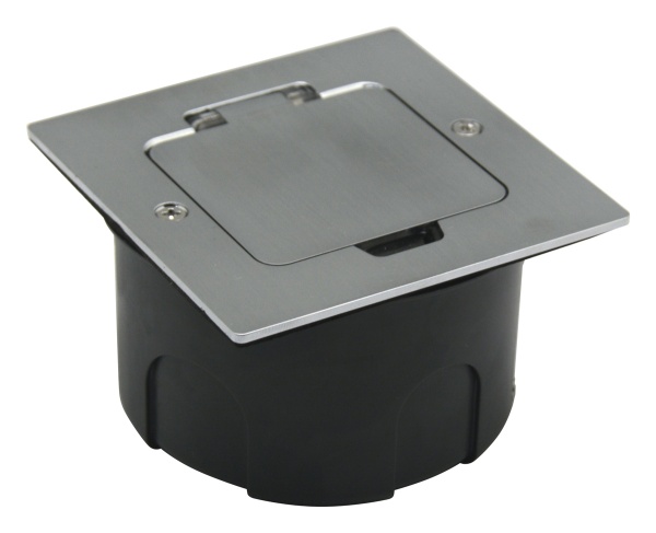 Лючок Surface 2 мод. (1 мод. 45х45 мм.), полированное серебро, IP44, (с уст. набором)