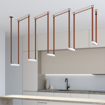 DK5570-WB Cветильник для трека-ремня Belty, серия Grill, со светодиодом, L323*W40*H45мм, 48V DC, 12W, RA90, 24°, 4000K, IP20, белый с черным, алюминий