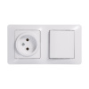 SE Glossa Бел Блок: розетка и 1-кл. выключатель
