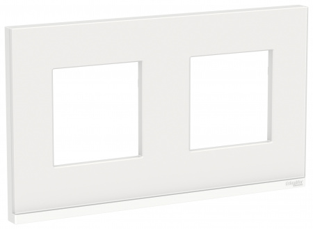 Schneider Electric Unica Pure Белое стекло/Белая Рамка 2-ная горизонтальная