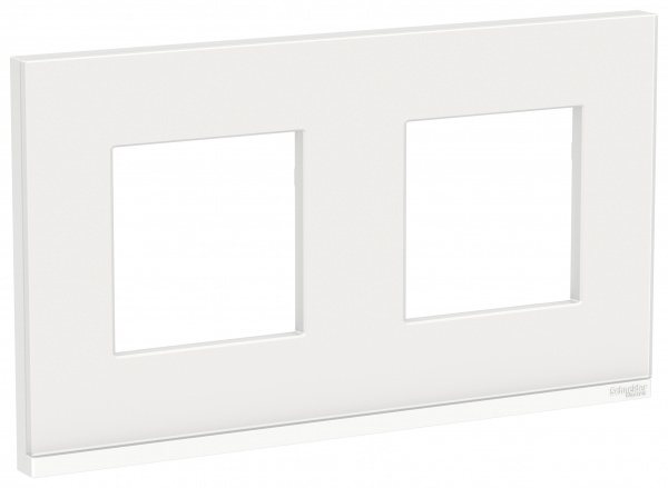 Schneider Electric Unica Pure Белое стекло/Белая Рамка 2-ная горизонтальная