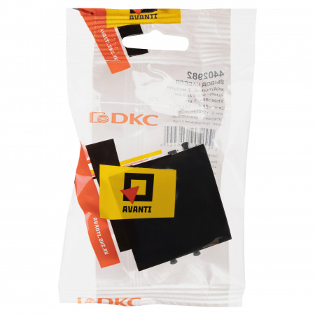 DKC Avanti Черный квадрат Вывод кабеля 2 модуля