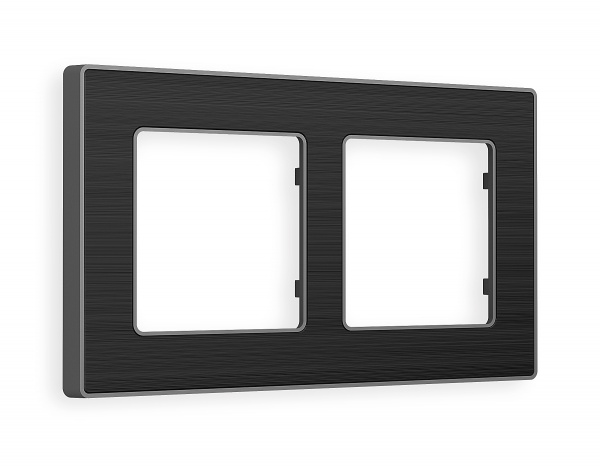 Рамка ALFA Arctic (Черный Стекло органическое/Сталь) 2-ая AF580532