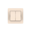Systeme Electric Glossa Бежевый Выключатель 2-клавишный, сх.5, 10АХ, в сборе, быстрозажим. клем.