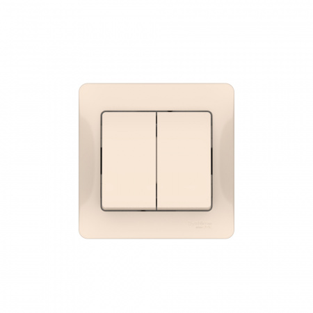 Systeme Electric Glossa Бежевый Выключатель 2-клавишный, сх.5, 10АХ, в сборе, быстрозажим. клем.