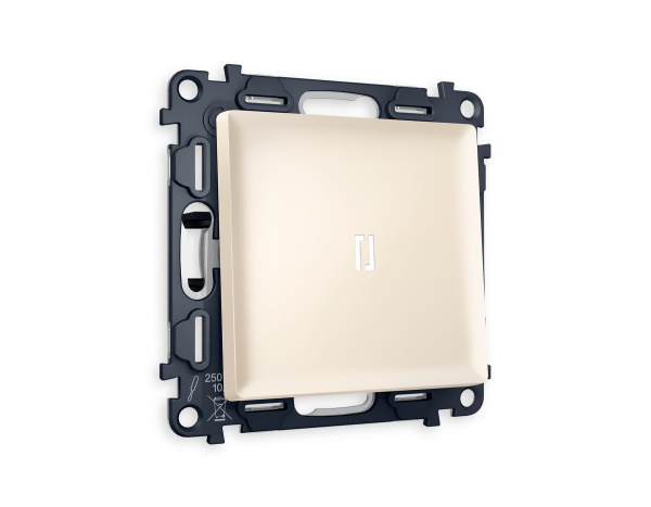 Комплект механизма 1-клавишного проходного выключателя с подсветкой 5600K ALFA MA322035 Бежевый матовый QUANT