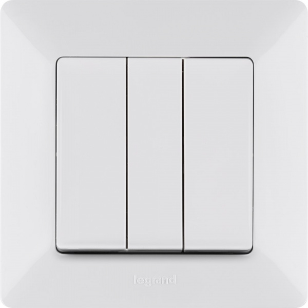 Legrand Valena LIFE DIY Бел Выключатель 3-клавишный 10А 250В