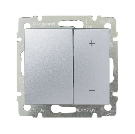 Legrand Valena Алюминий Светорегулятор нажимной 40-600W для л/н и обмоточных т-ров