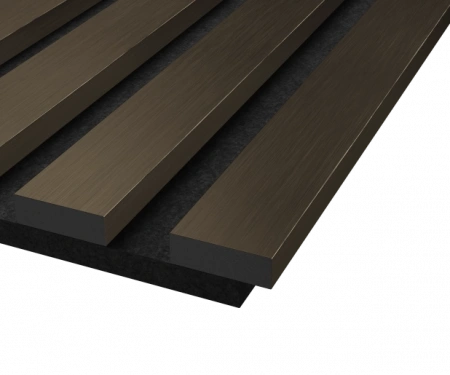 Комплект акуст.панелей, черный войлок, 600х300х19мм, рейки ЭКОПОЛИМЕР, шампань/2шт