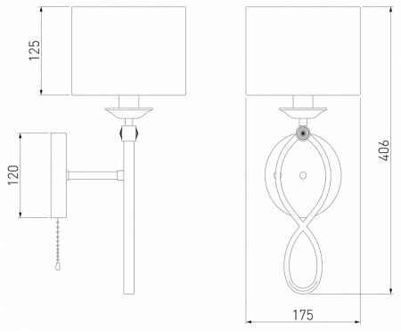 Бра с абажуром 60124/1 хром Eurosvet Fabiola