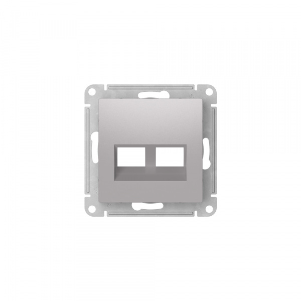 Systeme Electric AtlasDesign Алюминий Накладка двойная для информационных функций типа Keystone