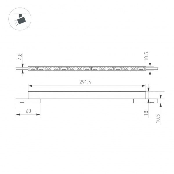 Светильник MAG-MICROCOSM-LASER-L300-15W Warm3000 (BK, 30 deg, 24V) (Arlight, IP20 Металл, 3 года)