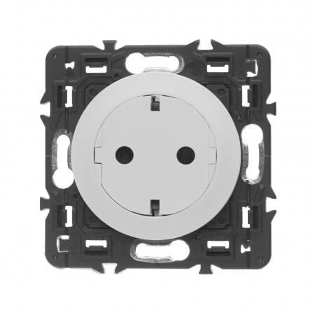 Legrand Celiane2 Белый Розетка с плоской лицевой панелью с/з, безвинтовой зажим (накладка+механизм)
