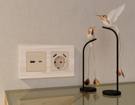 Рамка ALFA Grand (Бежевый мрамор) 2-ая AF930302