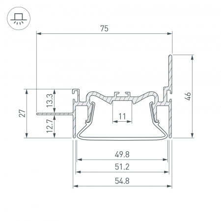 Профиль Arlight Foled-50-Wall-2000 035771