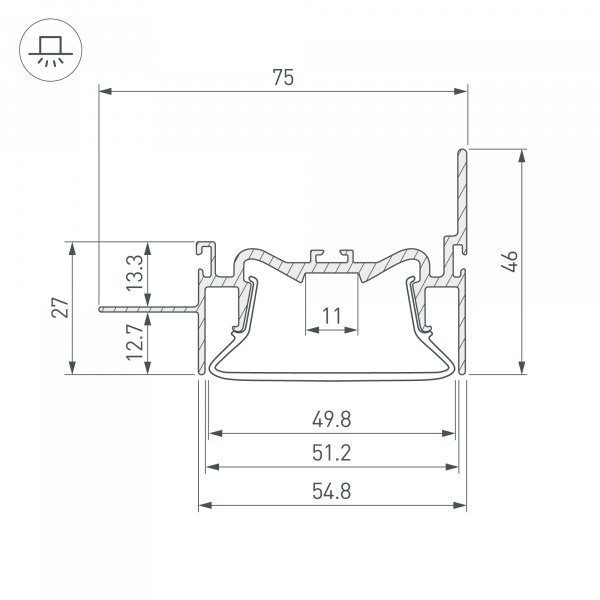 Профиль Arlight Foled-50-Wall-2000 035771