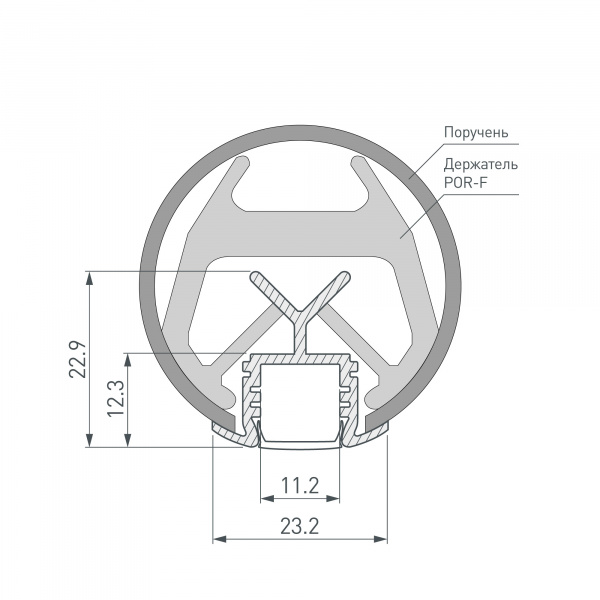Arlight Профиль KLUS-POR-F-1000 ANOD (Алюминий)