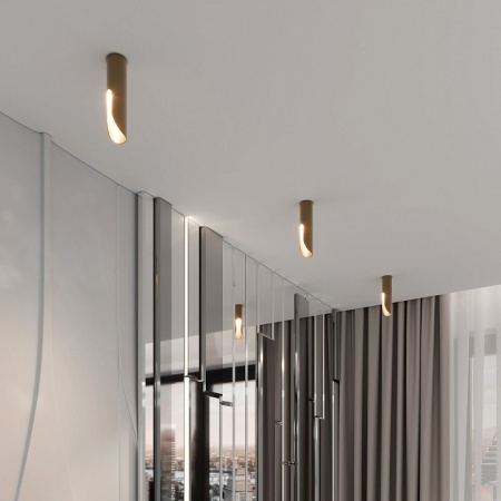 Светильник потолочный светодиодный Apex 7W 3000K латунь 25113/LED Elektrostandard Apex a068291