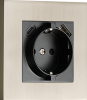 Donel Розетка Schuko с зарядным устройством USB A+C, с защитными шторками, никель, серия N96, DT155NB
