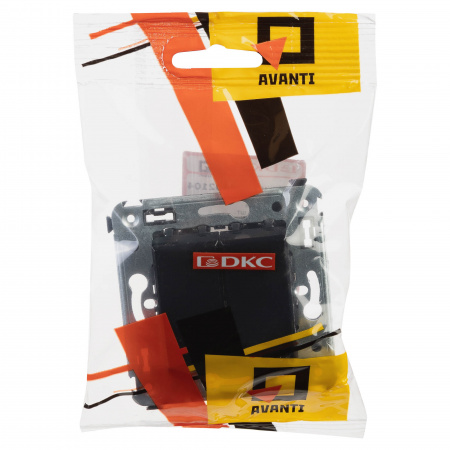 DKC Avanti Черный квадрат Выключатель двухклавишный