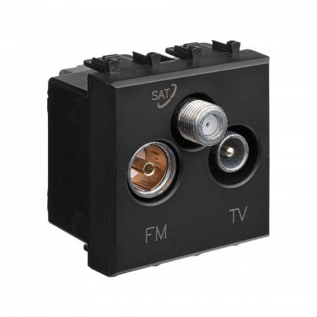 DKC Avanti Черный матовый Розетка TV-FM-SAT 2 модуля
