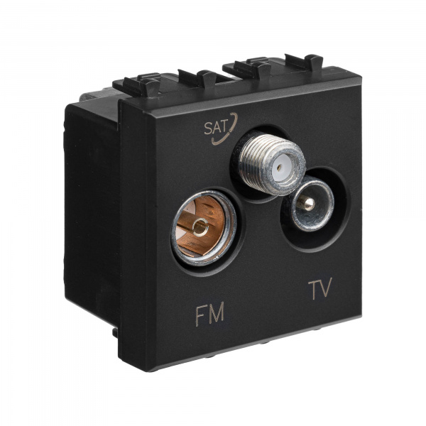 DKC Avanti Черный матовый Розетка TV-FM-SAT 2 модуля