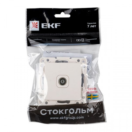 EKF PROxima Стокгольм Механизм Розетки TV 1-местной проходной 75Ом 5-862МГц белый