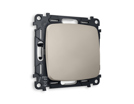 Комплект механизма 1-клавишного перекрестного выключателя OMEGA MO361030 Серо-бежевый матовый QUANT