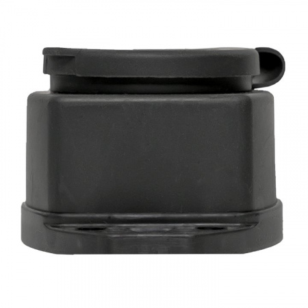 EKF Basic Розетка (колодка) четырехместная с защит. крышками каучуковая 230В 2P+PE 16A IP44