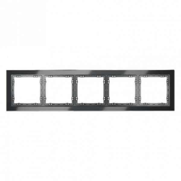 Рамка стеклянная VOLTUM S70 на 5 постов, (графит, стекло) Рамка стеклянная VOLTUM S70 на 5 постов, (графит, стекло)