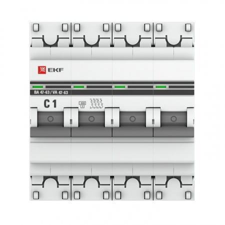 EKF PROxima ВА 47-63 Автоматический выключатель  (С) 4P 1А 4,5kA