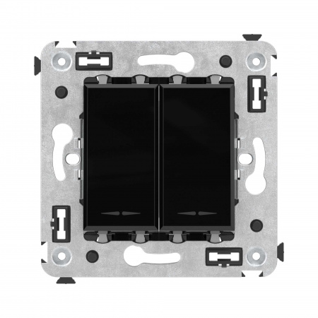 DKC Avanti Черный квадрат Кнопка двухклавишная