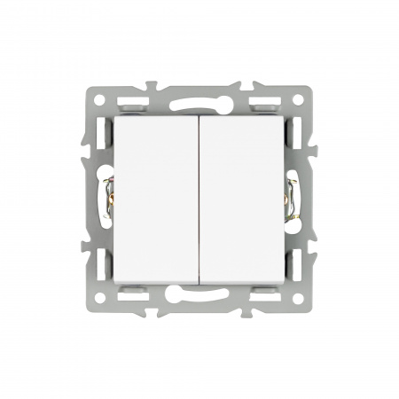 Механизм выключателя двухклавишный непроходной SWT-MK02-PL-WH (250V, 16A) (Arlight, -)