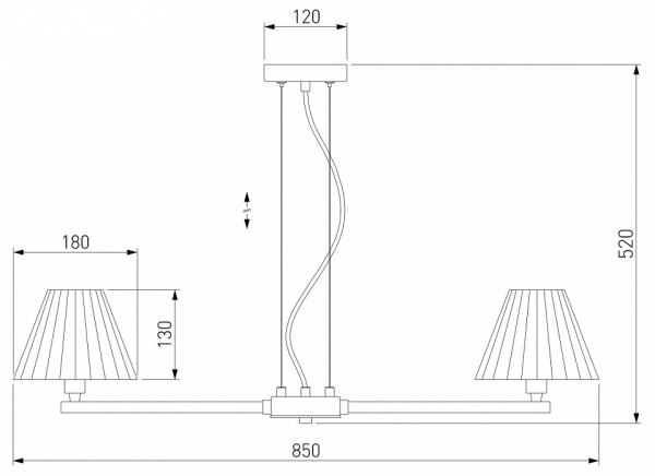 Подвесная люстра с абажурами 60136/8 хром/серый Eurosvet Peony