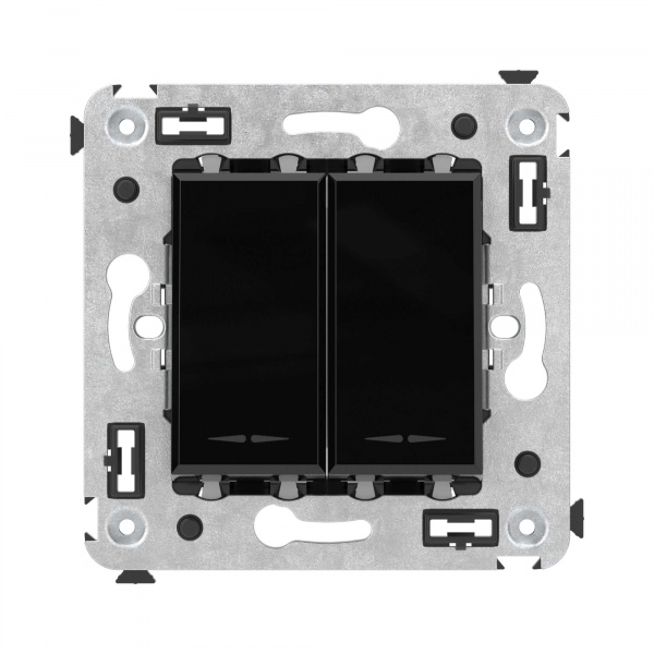 DKC Avanti Черный квадрат Кнопка двухклавишная