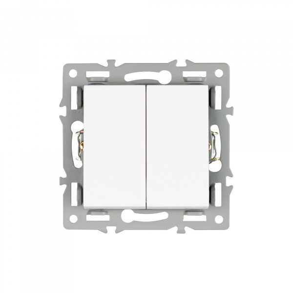 Механизм выключателя двухклавишный непроходной SWT-MK02-PL-WH (250V, 16A) (Arlight, -)