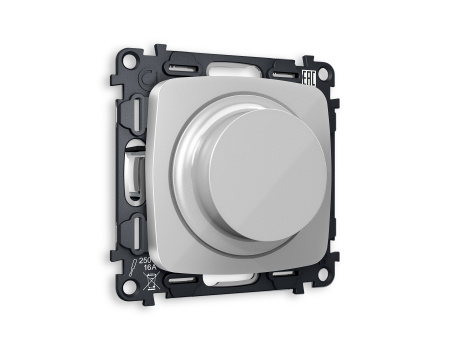 Комплект механизма светорегулятора универсального поворотно-нажимного OMEGA MO405510 Серебро глянец 25-600W/LED 5-300W QUANT