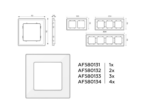 Рамка ALFA Arctic (Белый Стекло органическое/Серебро) 4-ая AF580134