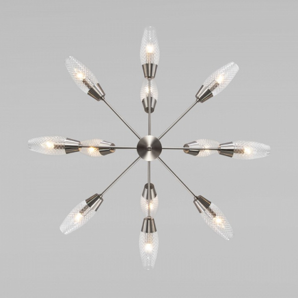 Потолочная люстра с плафонами 60140/12 сатин-никель Eurosvet Thalia