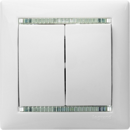 Legrand Valena Бел Выключатель 2-х клавишный