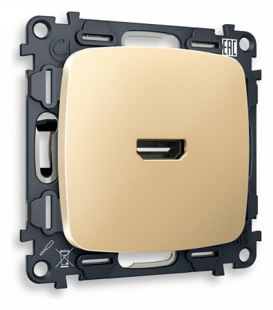 Комплект механизма розетки HDMI 2.0 OMEGA MO614010 Шампань 40V/500mA 2.0GHz 5-18Gbit/s QUANT