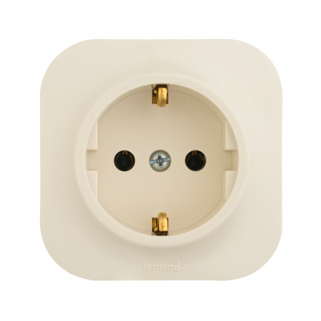 Legrand Quteo Бежевый Розетка с/з