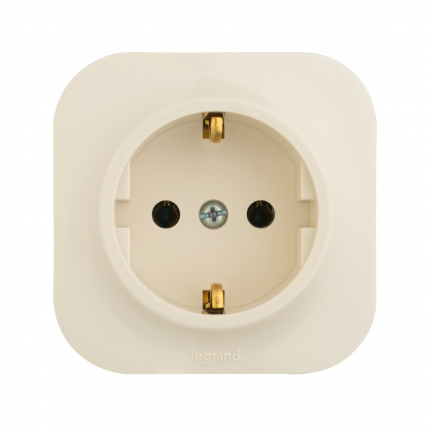 Legrand Quteo Бежевый Розетка с/з