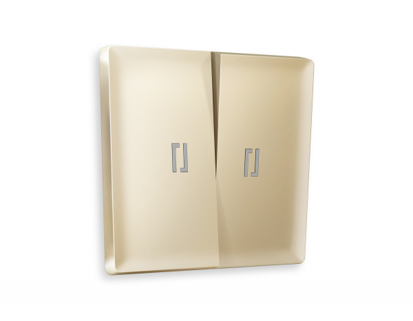 Лицевая панель ALFA (Шампань) для 2-клавишных выключателей с подсветкой QUANT AP6040