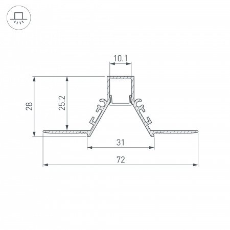 Arlight Профиль COMFORT10-V-FANTOM-2000 WHITE (Алюминий)