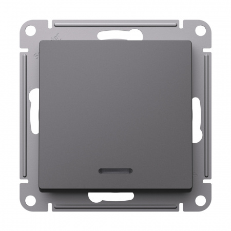 Systeme Electric AtlasDesign Базальт Переключатель 1-клавишный с подсветкой, сх.6а, 10АХ, механизм